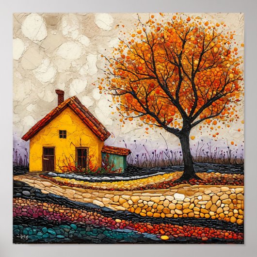 Kleurrijke Boom Magische Droom Natuur Huis Decorat Poster (Voorkant)