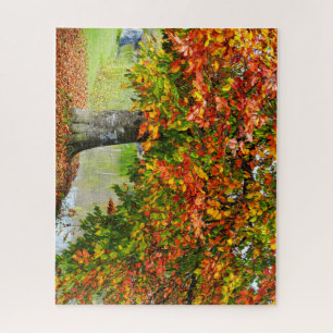 Kleurrijke boom met bladeren die aan de kust valle legpuzzel