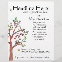 Kleurrijke boom met vogelnesten