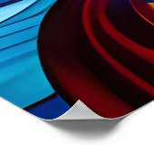 Kleurrijke boom van het Glas in lood van het Leven Poster (Hoek)