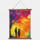 Kleurrijke boom van liefde hangend wandkleed (Voorkant)