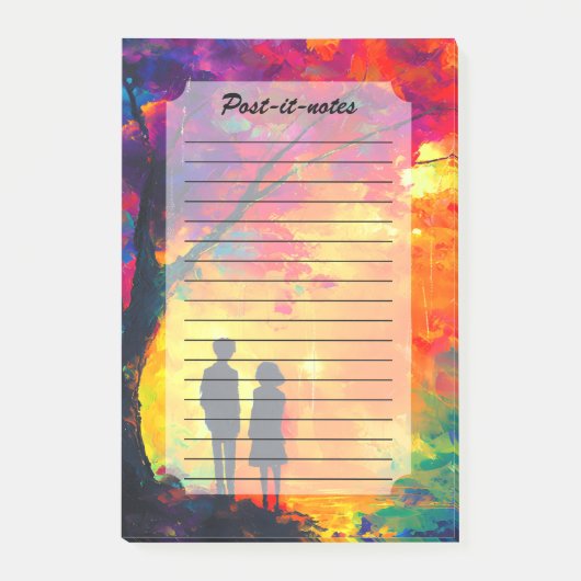 Kleurrijke boom van liefde post-it® notes (Voorkant)