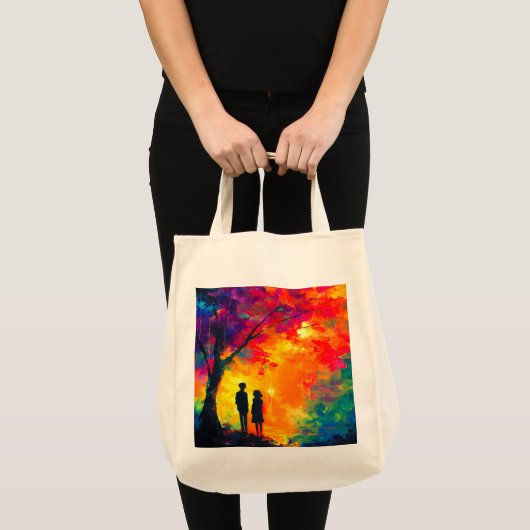 Kleurrijke boom van liefde tote bag (Voorkant (product))