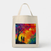 Kleurrijke boom van liefde tote bag (Achterkant)