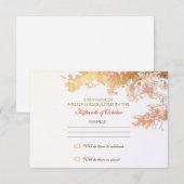 kleurrijke boom verlaat elegant rsvp - ontwerp (Voorkant / Achterkant)