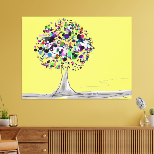 Kleurrijke boom welvaart canvas Print (Insitu (Woonkamer))