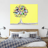 Kleurrijke boom welvaart canvas Print (Insitu (Slaapkamer))