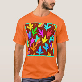 Kleurrijke boombladeren danspatroon t-shirt