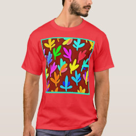 Kleurrijke boombladeren danspatroon t-shirt