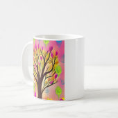 kleurrijke boomillustratie en citaat koffiemok (Voorkant links)