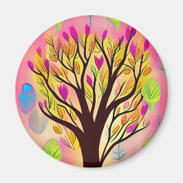  kleurrijke boomillustratie magneet