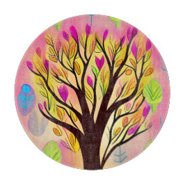  kleurrijke boomillustratie snijplank