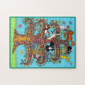 Kleurrijke boomkatten Bloemen koelen Cartoon Kinde Legpuzzel (Horizontaal)