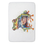 Kleurrijke boomkikker in waterverf badmat (Voorkant Verticaal)