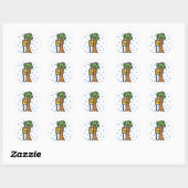 Kleurrijke boomknuffelaar ronde sticker (Vel)