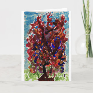 Kleurrijke boomnotitiekaart kaart