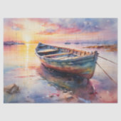 Kleurrijke boot op het water decoupage tissuepapier (Voorkant)