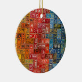 Kleurrijke Borden uit alle 50 staten Keramisch Ornament (Rechts)