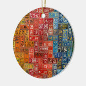 Kleurrijke Borden uit alle 50 staten Keramisch Ornament (Links)