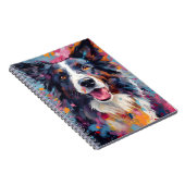 Kleurrijke Border Collie Notitieboek (Rechterzijde)