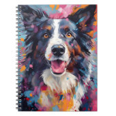 Kleurrijke Border Collie Notitieboek (Voorkant)