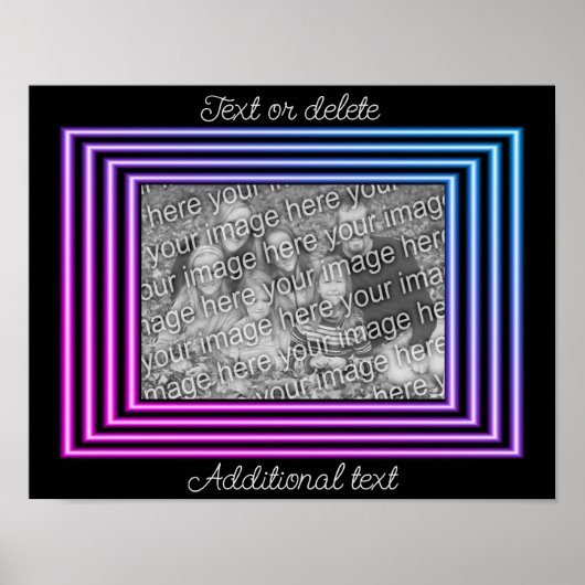 Kleurrijke Border Lijst Creëer Uw eigen foto Poster (Voorkant)