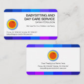 Kleurrijke Border Lijst Professionele Kinderopvang Visitekaartje (Voorkant / Achterkant)
