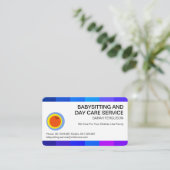 Kleurrijke Border Lijst Professionele Kinderopvang Visitekaartje (Staand voorkant)