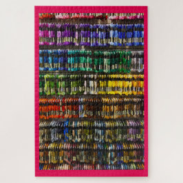 Kleurrijke borduurslangen met schroefdraad legpuzzel