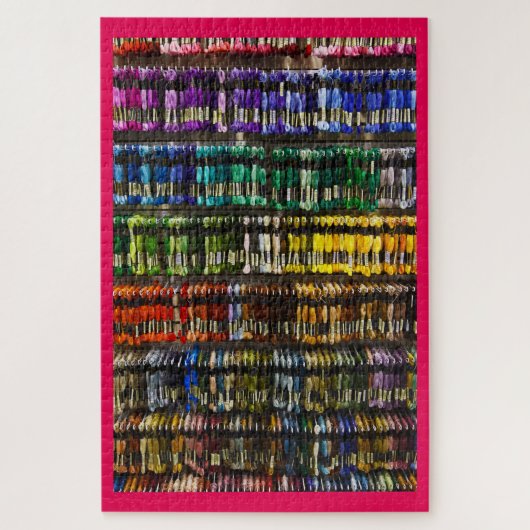 Kleurrijke borduurslangen met schroefdraad legpuzzel (Verticaal)