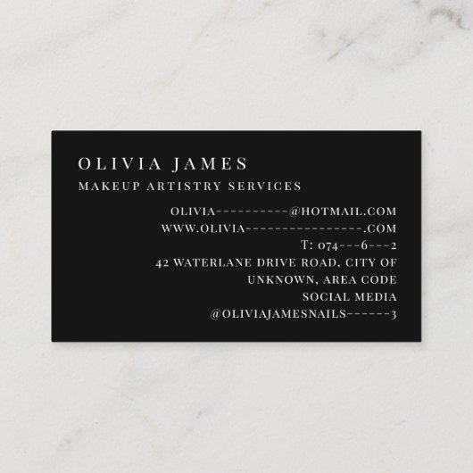 Kleurrijke borstels make-up artiest cosmetica scho visitekaartje (Achterkant)