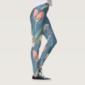 Kleurrijke borstels moderne bloementeelt leggings (Rechts)