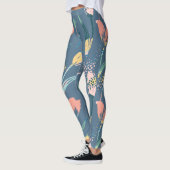 Kleurrijke borstels moderne bloementeelt leggings (Links)