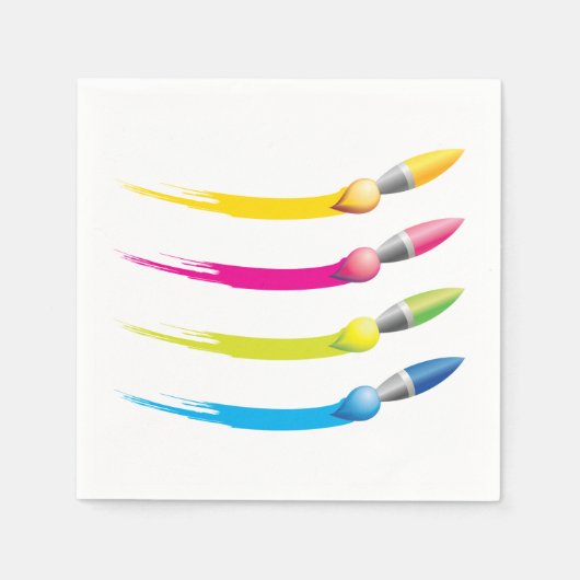 Kleurrijke borstels Papieren servetten (Voorkant)