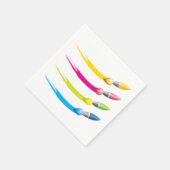 Kleurrijke borstels Papieren servetten (Hoek)