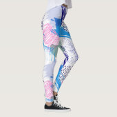 Kleurrijke borstelslag abstract patroon leggings (Rechts)