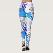 Kleurrijke borstelslag abstract patroon leggings (Achterkant)