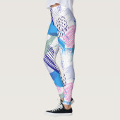 Kleurrijke borstelslag abstract patroon leggings (Links)