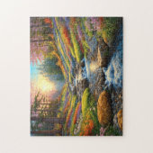 Kleurrijke bos bloemen kunst legpuzzel (Verticaal)