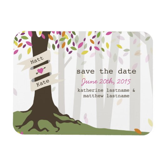 Kleurrijke Bos Bruiloft Save The Date Magnet Magneet (Horizontaal)
