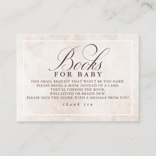 Kleurrijke bosjes met elegante boeken voor Baby Informatiekaartje (Voorkant)