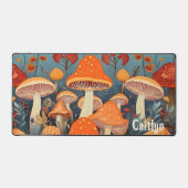 Kleurrijke Bospaddenstoelen Gepersonaliseerde Naam Bureaumat (Voorkant)