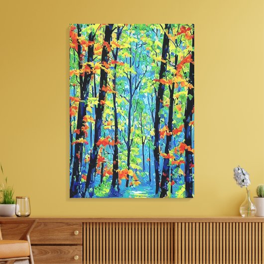 Kleurrijke bossen canvas afdruk (Insitu (Woonkamer))