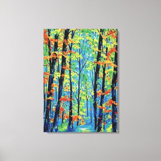 Kleurrijke bossen canvas afdruk (Voorkant)