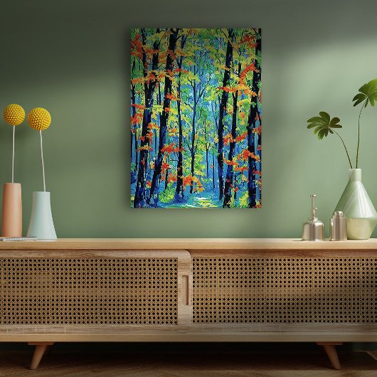 Kleurrijke bossen canvas afdruk