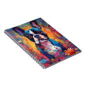 Kleurrijke Boston Terrier Notitieboek (Rechterzijde)