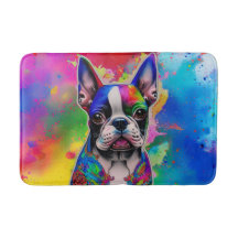 Kleurrijke Boston Terrier Paint Splashes