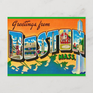 Kleurrijke Boston Welkomstansichtkaart Briefkaart