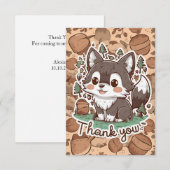 kleurrijke boswolf bedankkaart (Voorkant / Achterkant)