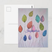 Kleurrijke botanische bladeren briefkaart (Voorkant / Achterkant)
